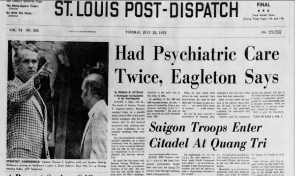 Front page of Post-Dispatch on July 25, 1972